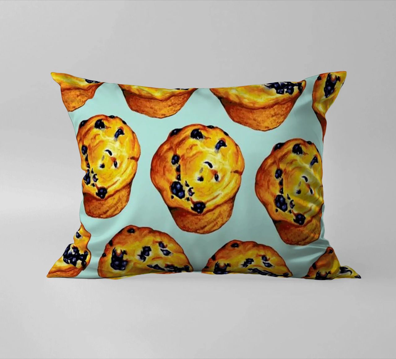 Blueberry Muffin Pattern cuscino da Kelly Gilleran
