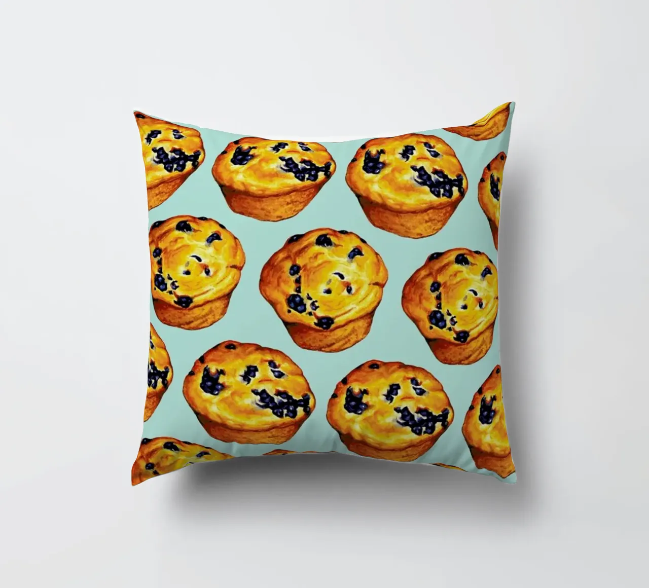 Blueberry Muffin Pattern cuscino da Kelly Gilleran