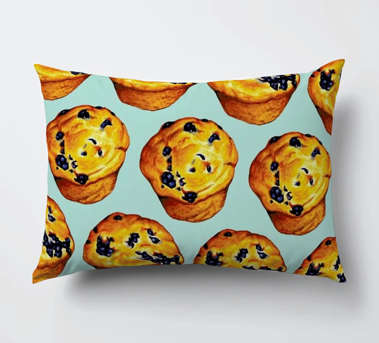 Blueberry Muffin Pattern cuscino da Kelly Gilleran