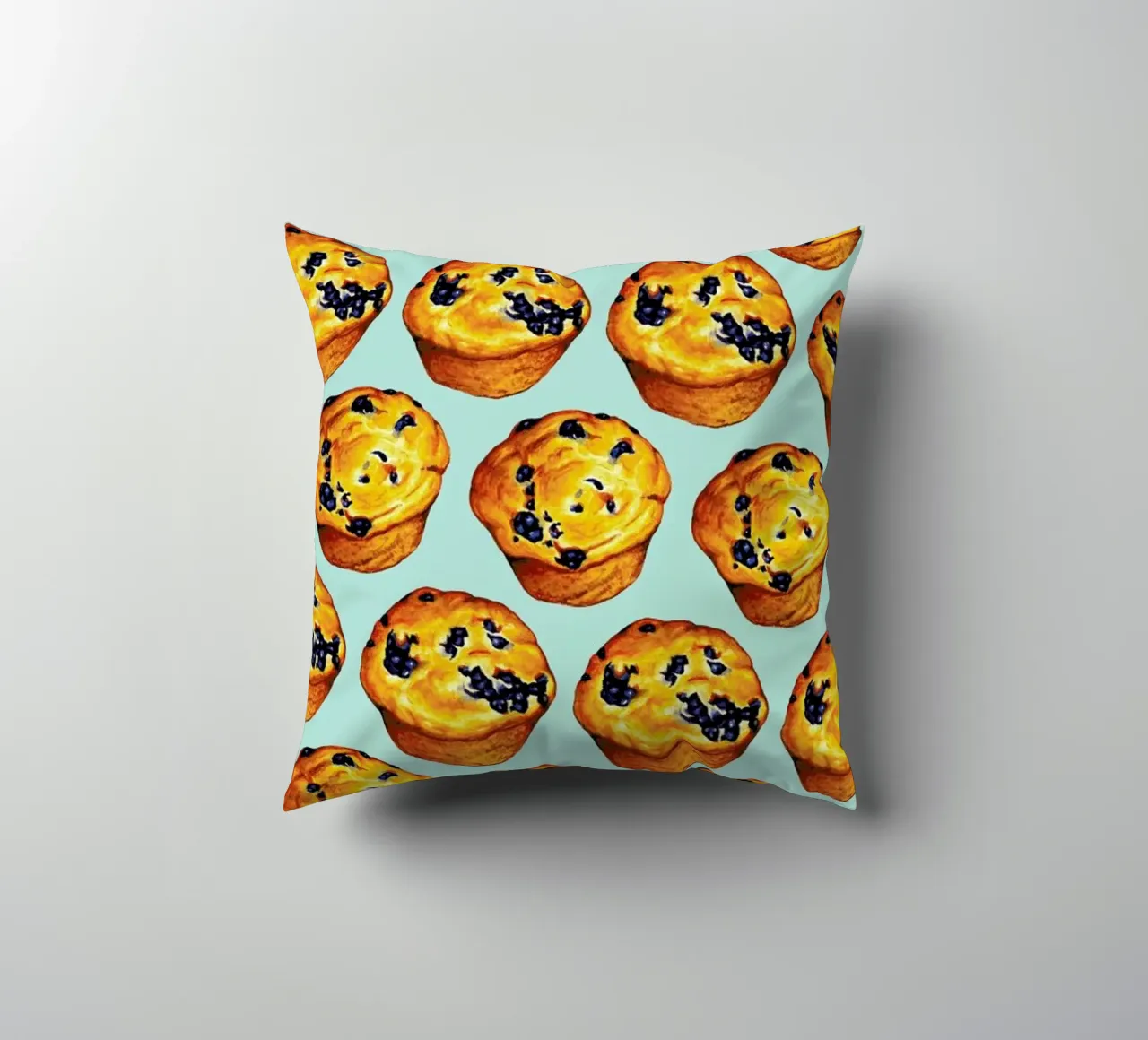 Blueberry Muffin Pattern cuscino da Kelly Gilleran