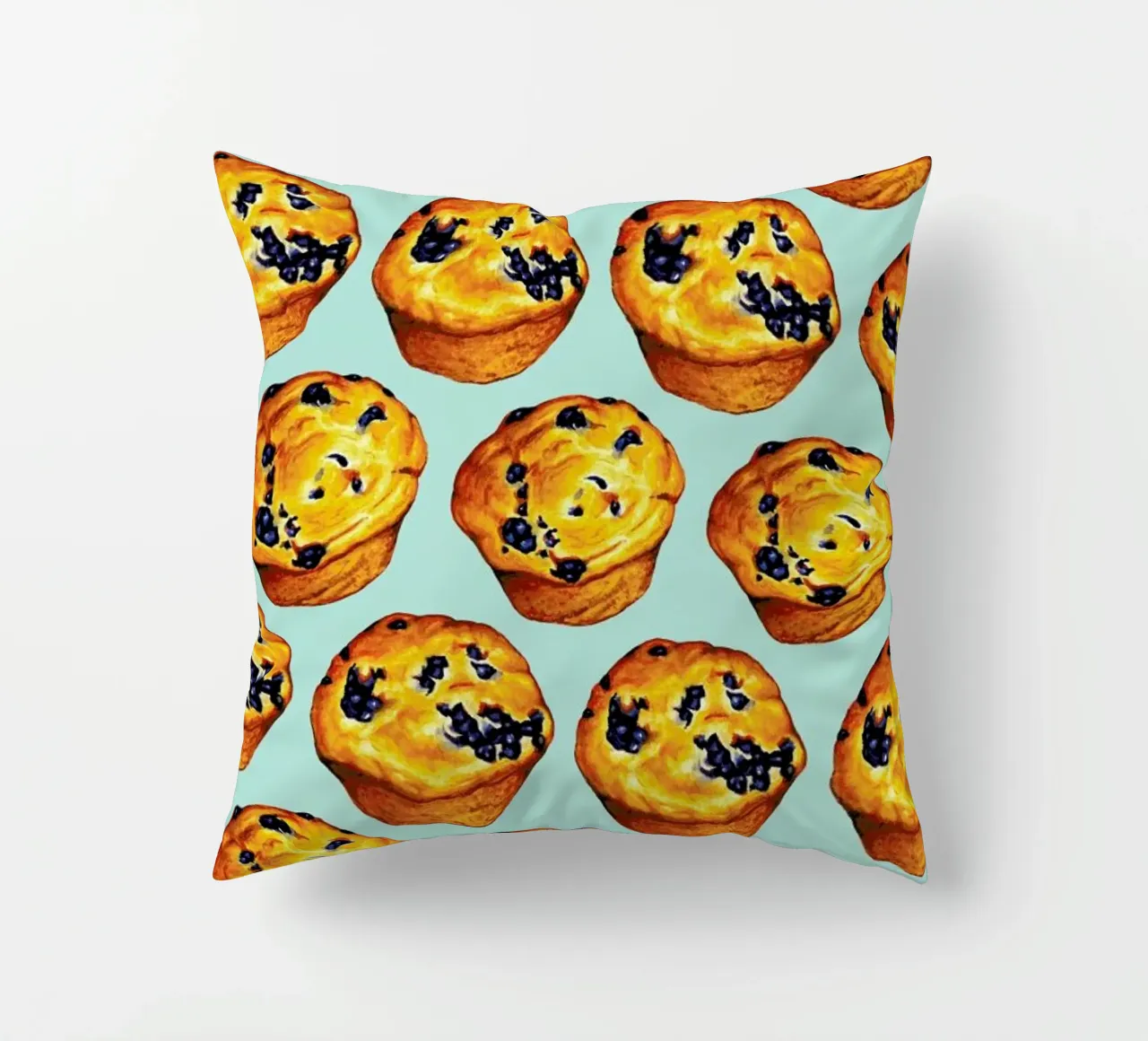 Blueberry Muffin Pattern cuscino da Kelly Gilleran