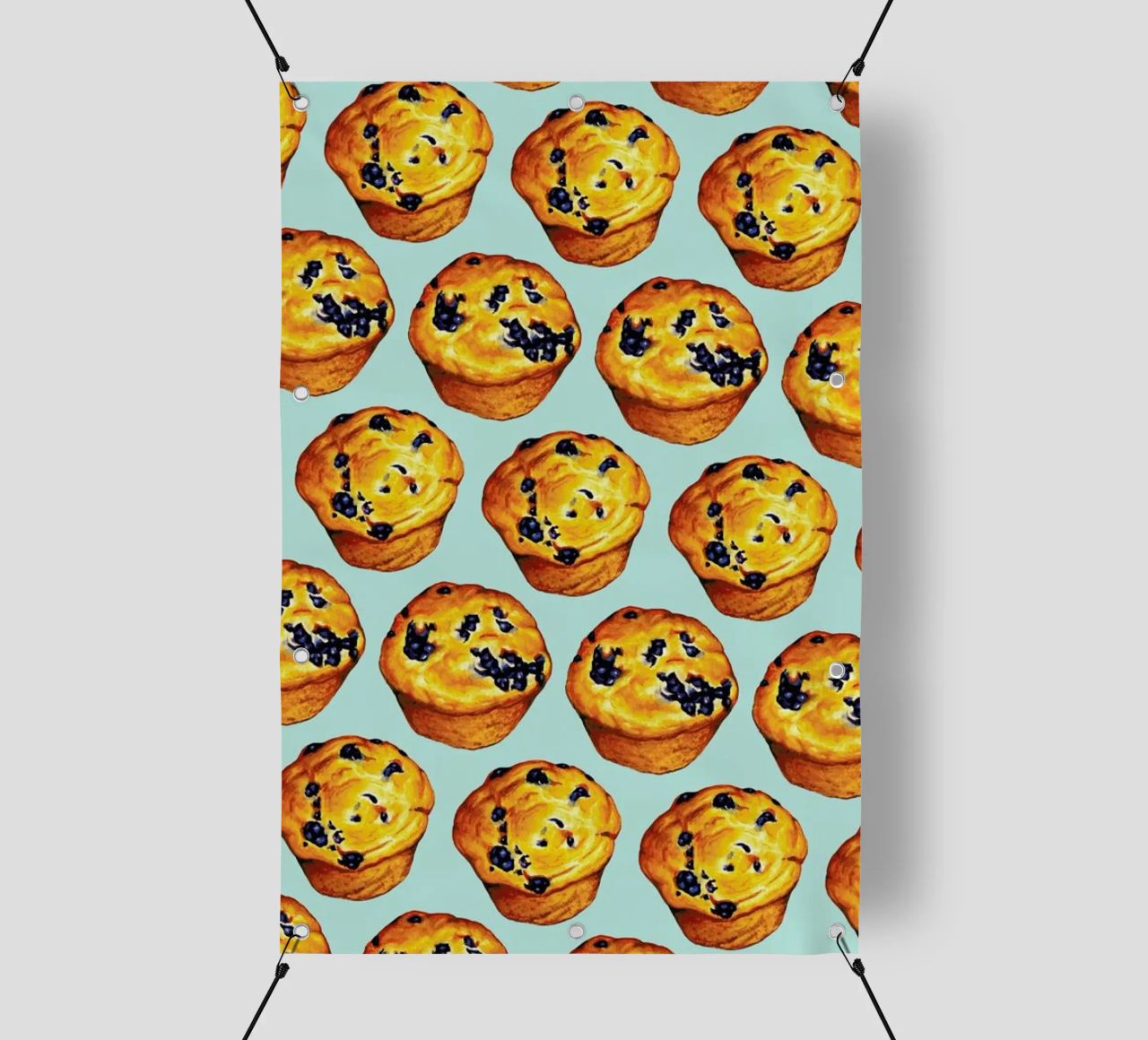 Blueberry Muffin Pattern telo in pvc da Kelly Gilleran