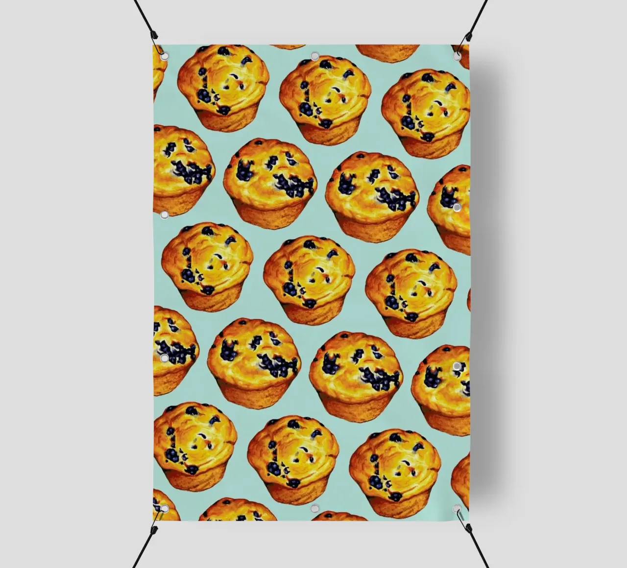 Blueberry Muffin Pattern lonas publicitarias de Kelly Gilleran