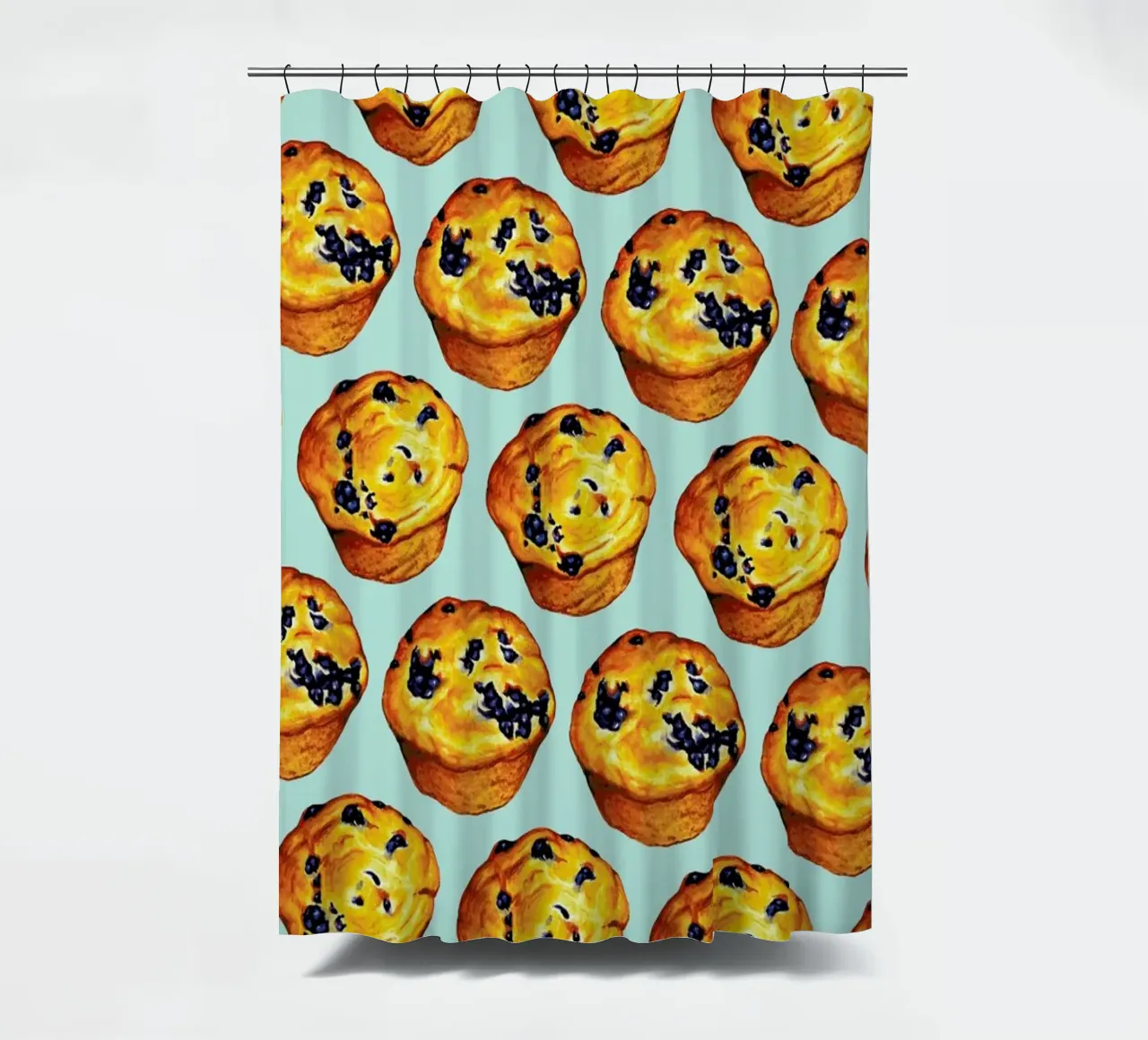 Blueberry Muffin Pattern tenda da doccia da Kelly Gilleran