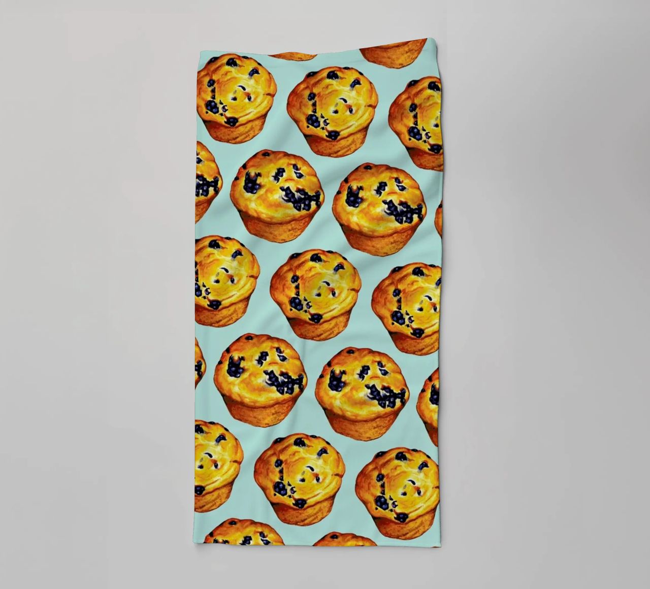 Blueberry Muffin Pattern asciugamano da bagno da Kelly Gilleran