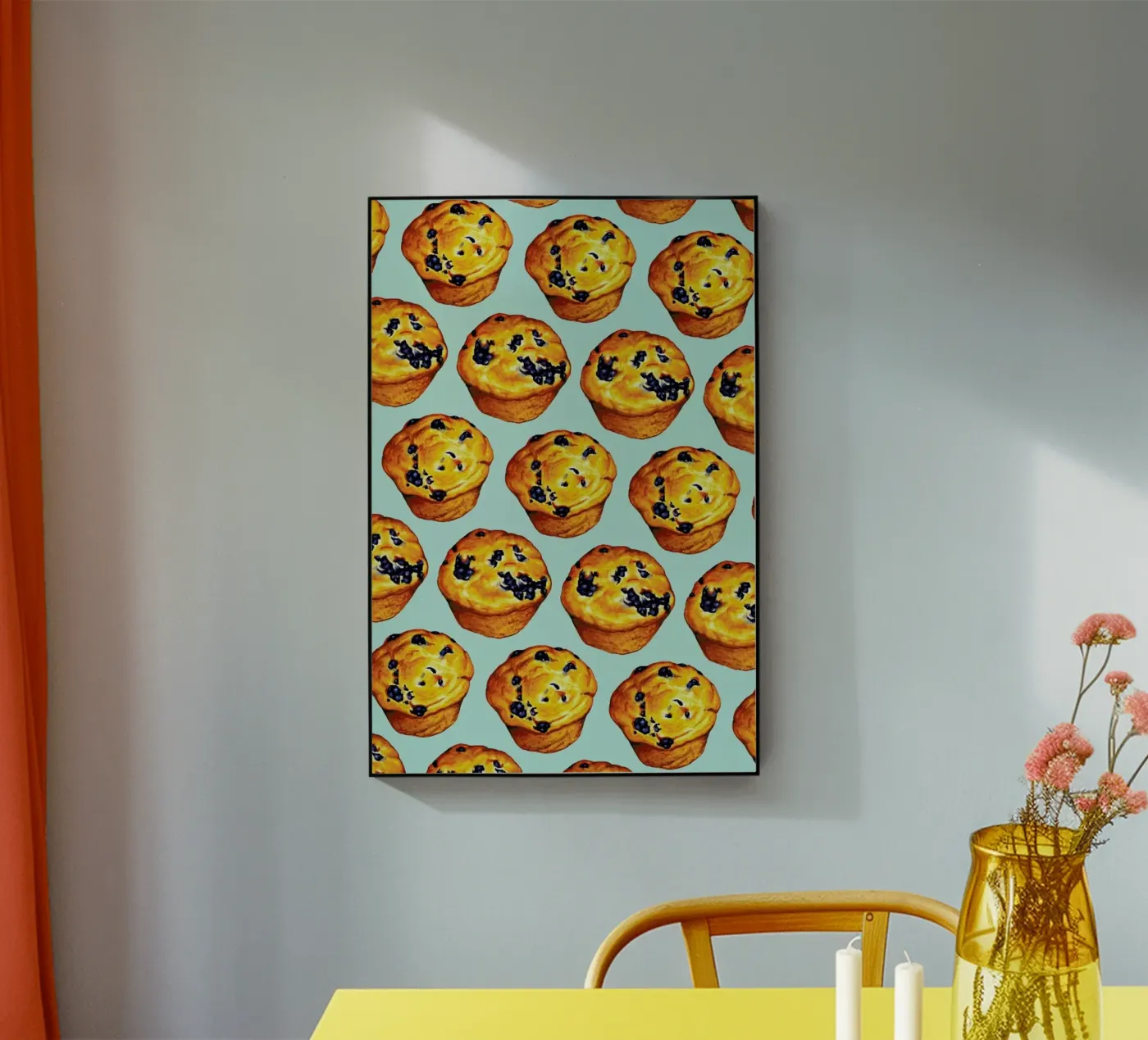 Blueberry Muffin Pattern acrylic glass by Kelly Gilleran