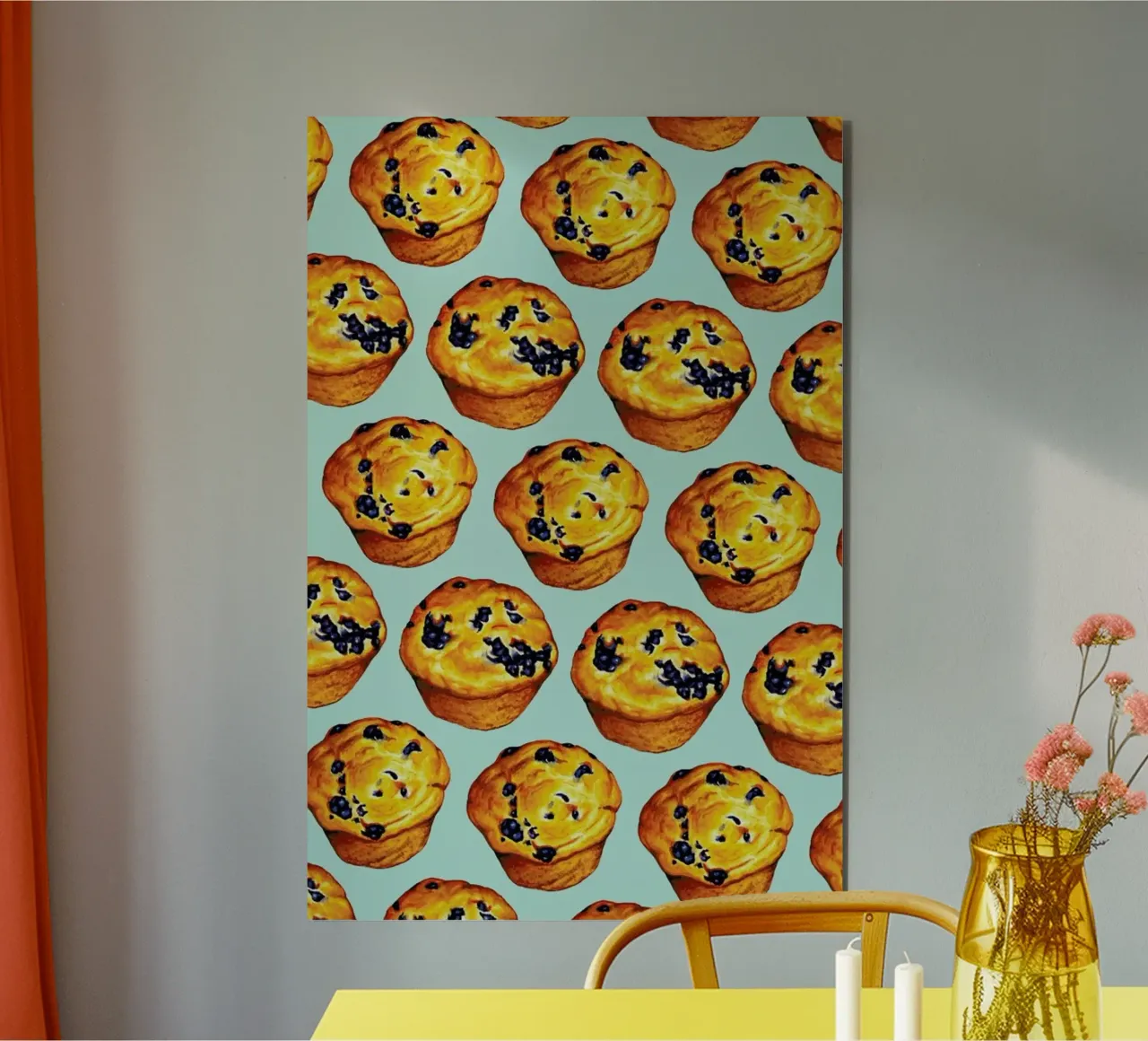 Blueberry Muffin Pattern alluminio dibond da Kelly Gilleran