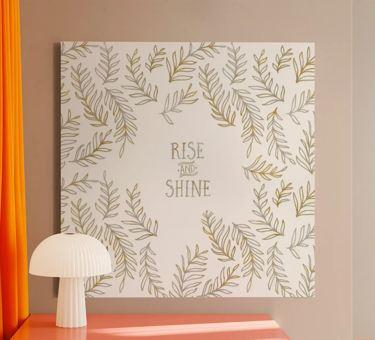 Grafik RISE & SHINE Leinwand mit Schattenfugenrahmen von Melanie Viola