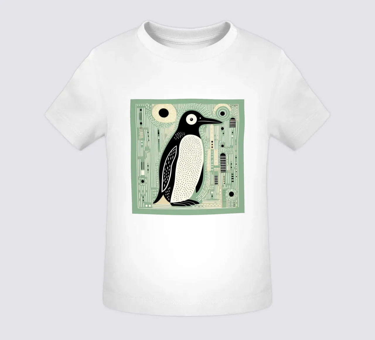 Green Penguin 1 baby t-shirt by Minimal Animal Art