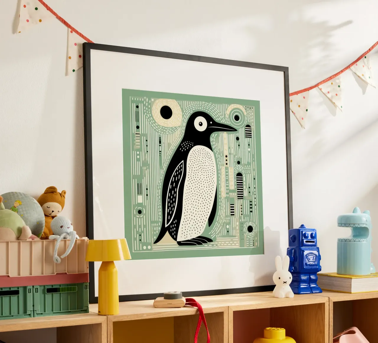 Green Penguin 1 hahnemühle by Minimal Animal Art