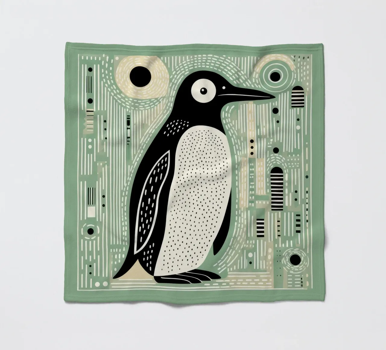 Pinguino Verde 1 coperta in pile da Minimal Animal Art