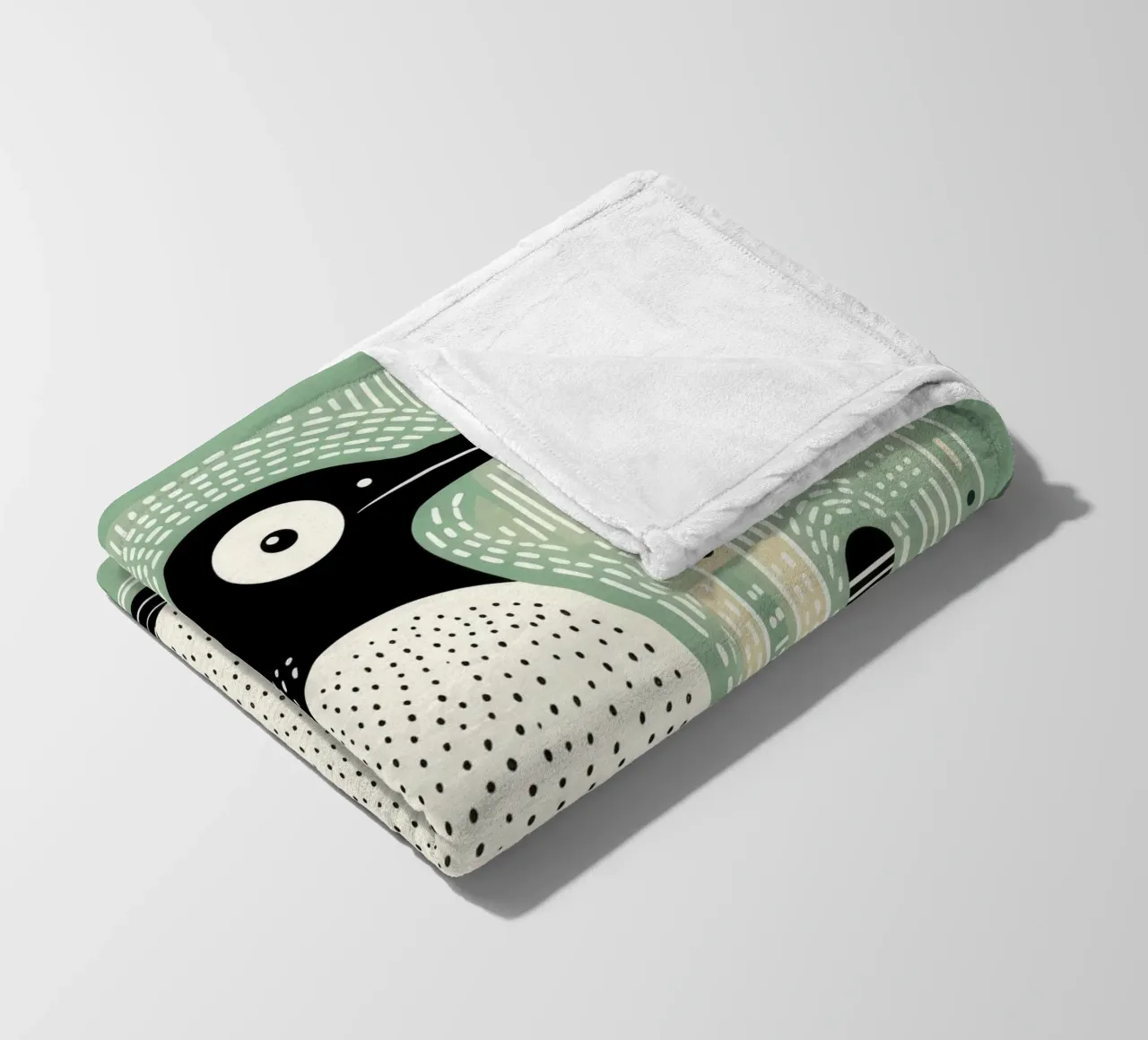 Pinguino Verde 1 coperta in pile da Minimal Animal Art