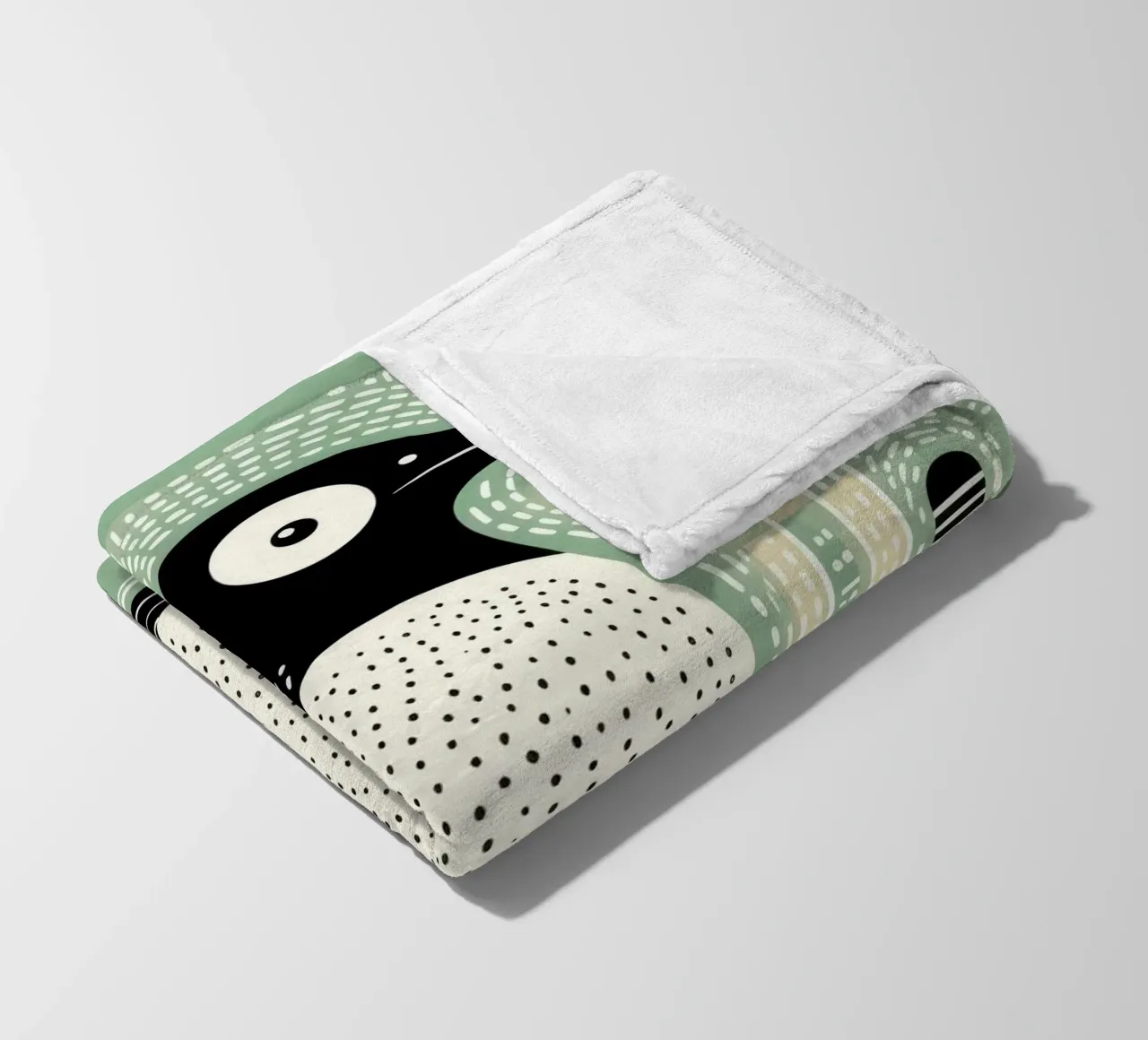 Pinguino Verde 1 coperta in pile da Minimal Animal Art