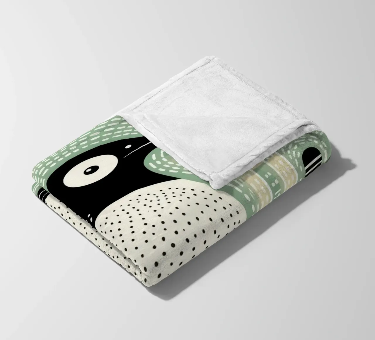 Pinguino Verde 1 coperta in pile da Minimal Animal Art