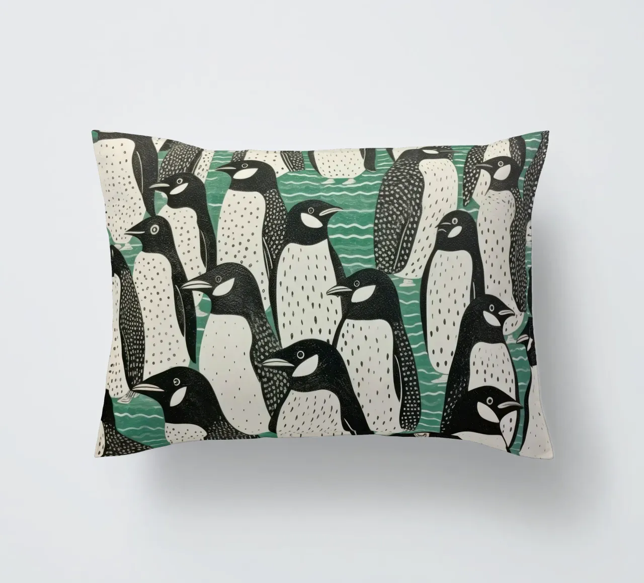 Pinguino Verde 2 cuscino da Minimal Animal Art