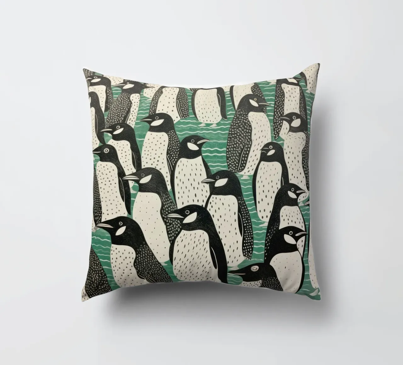Pinguino Verde 2 cuscino da Minimal Animal Art