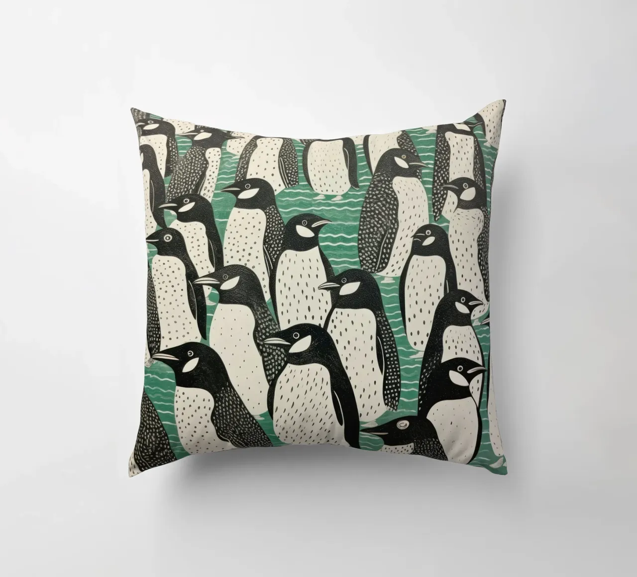 Pinguino Verde 2 cuscino da Minimal Animal Art