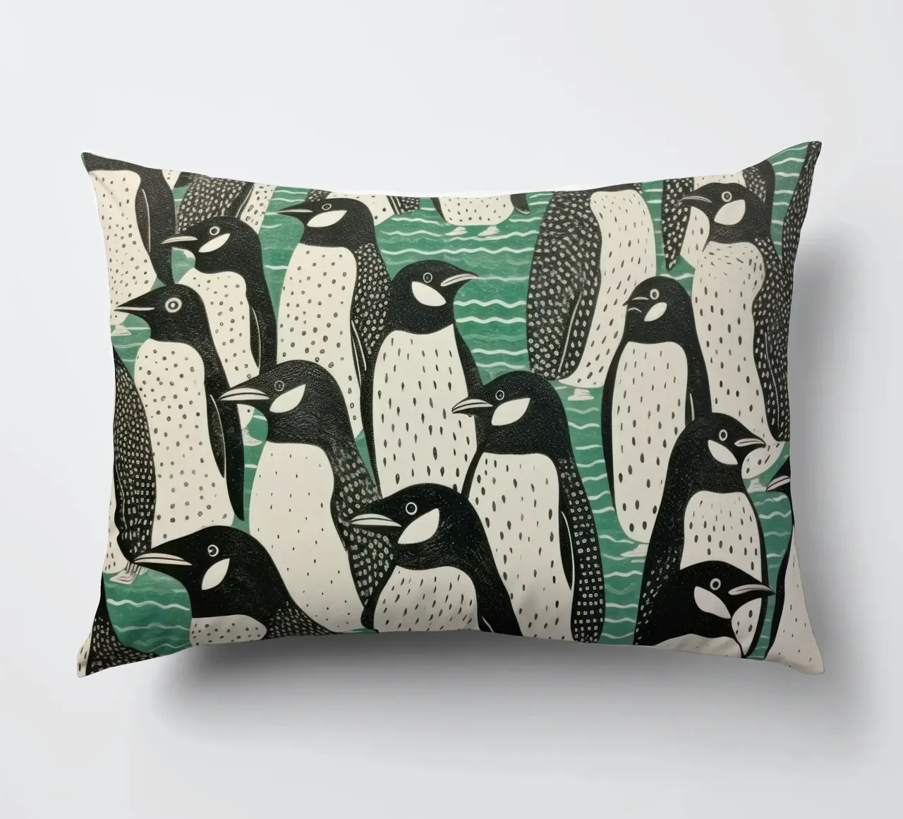 Pinguino Verde 2 cuscino da Minimal Animal Art
