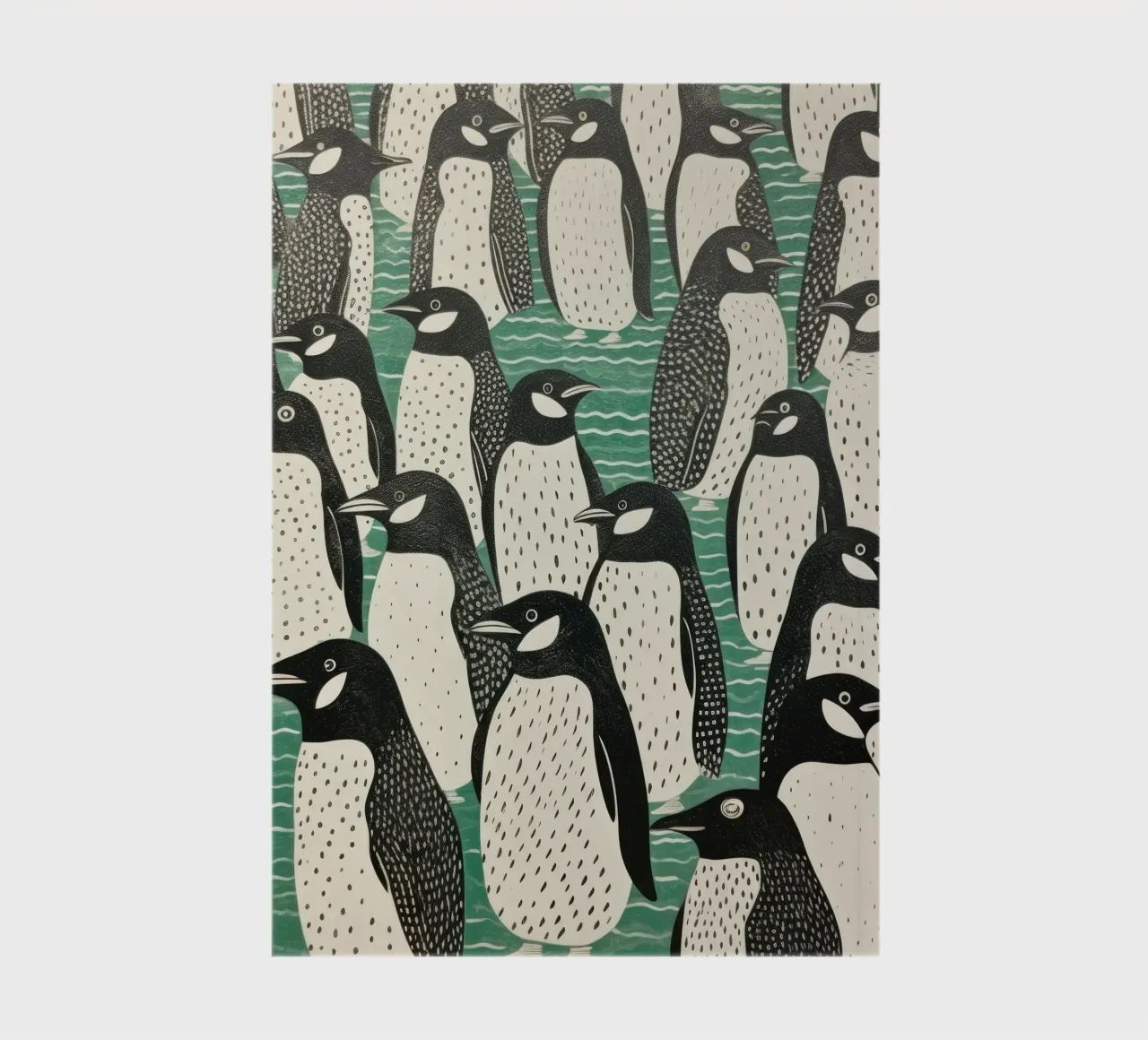 Pingouin vert 2 carnet de notes de Minimal Animal Art