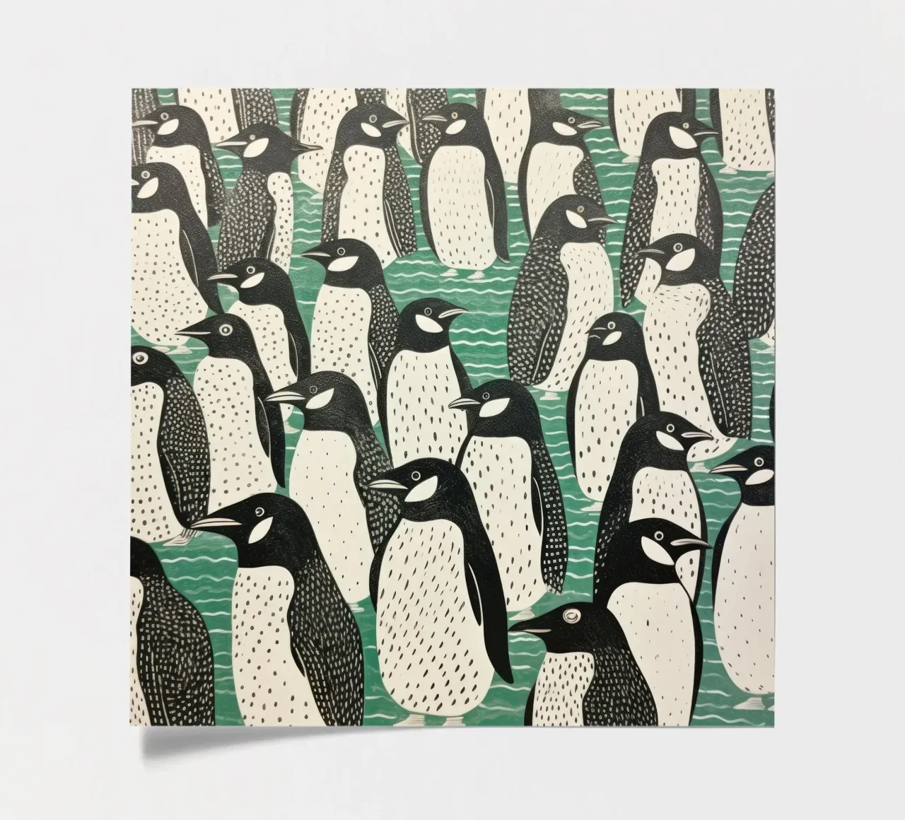 Green Penguin 2 sticker sheet by Minimal Animal Art