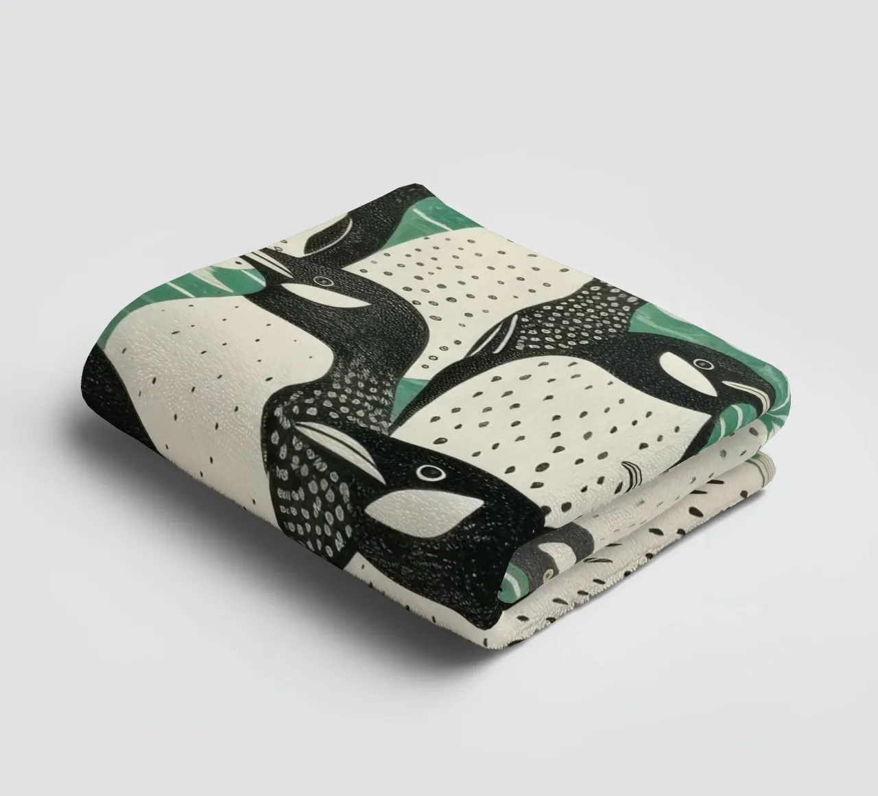 Pinguino Verde 2 asciugamano da bagno da Minimal Animal Art