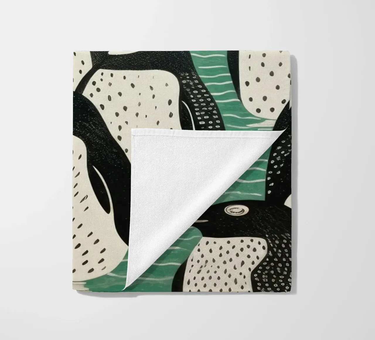 Pinguino Verde 2 telo mare da Minimal Animal Art