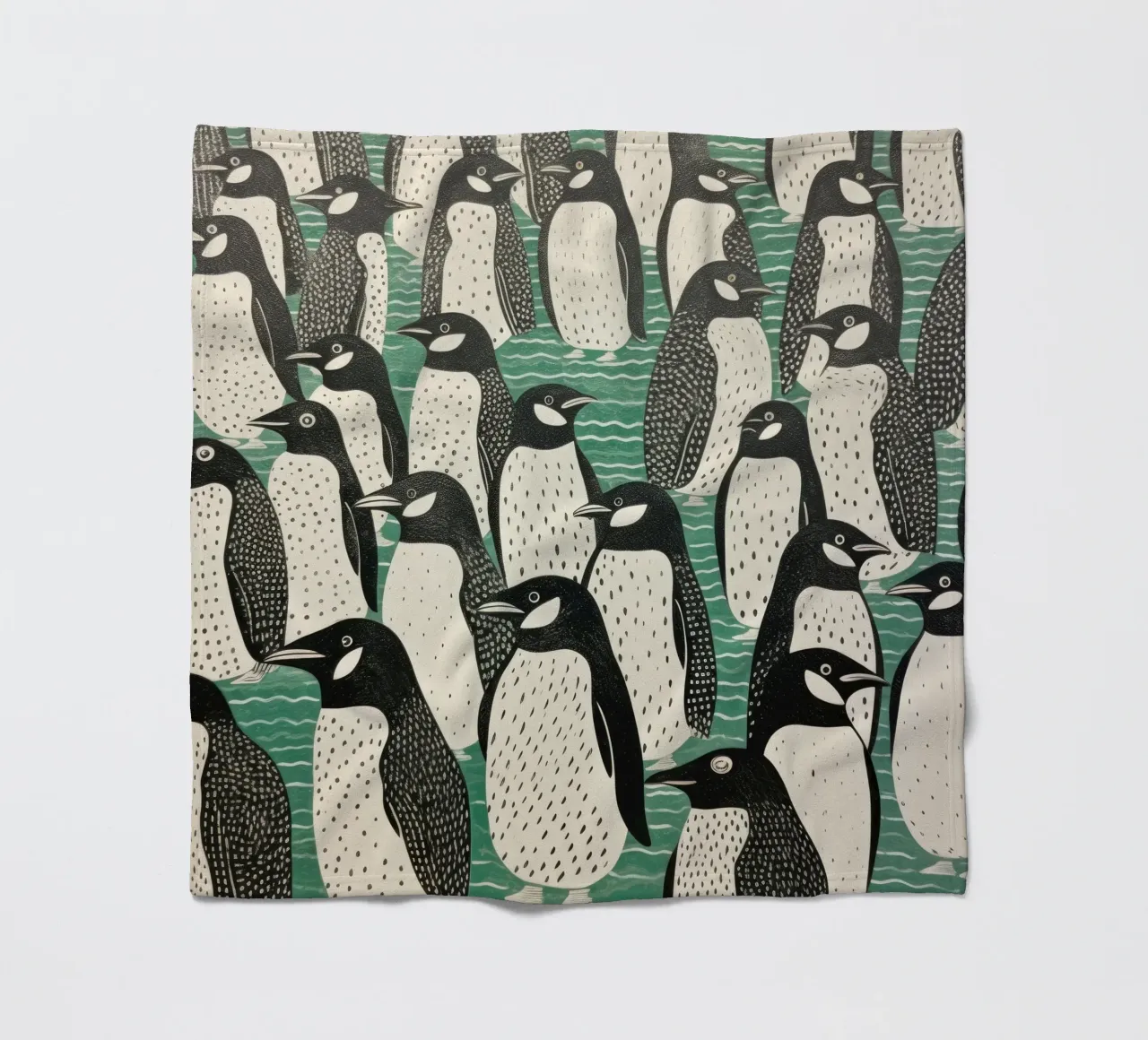 Pinguino Verde 2 coperta in pile da Minimal Animal Art