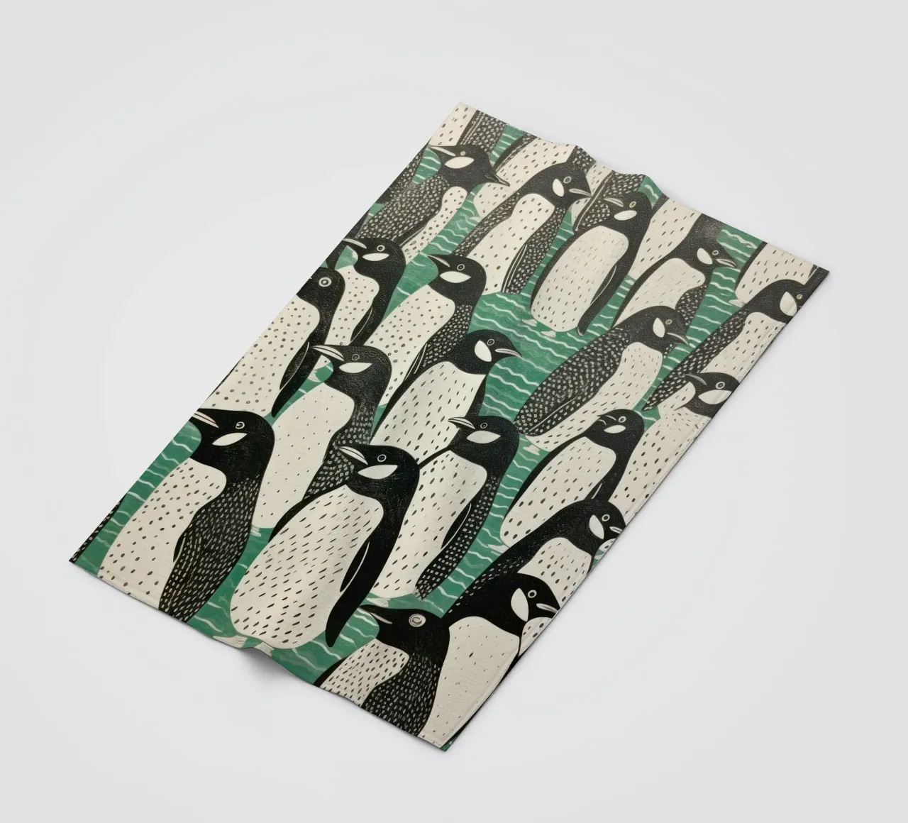 Pinguino Verde 2 coperta in pile da Minimal Animal Art