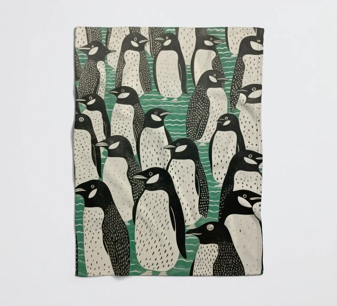 Pinguino Verde 2 coperta in pile da Minimal Animal Art