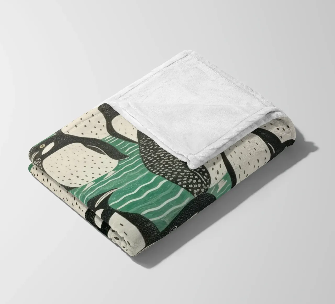 Pinguino Verde 2 coperta in pile da Minimal Animal Art