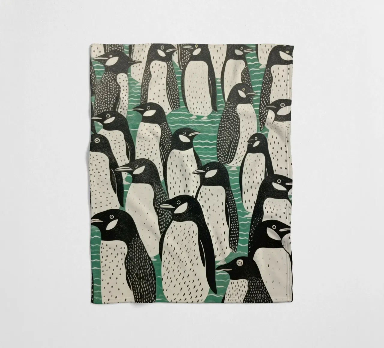 Pinguino Verde 2 coperta in pile da Minimal Animal Art