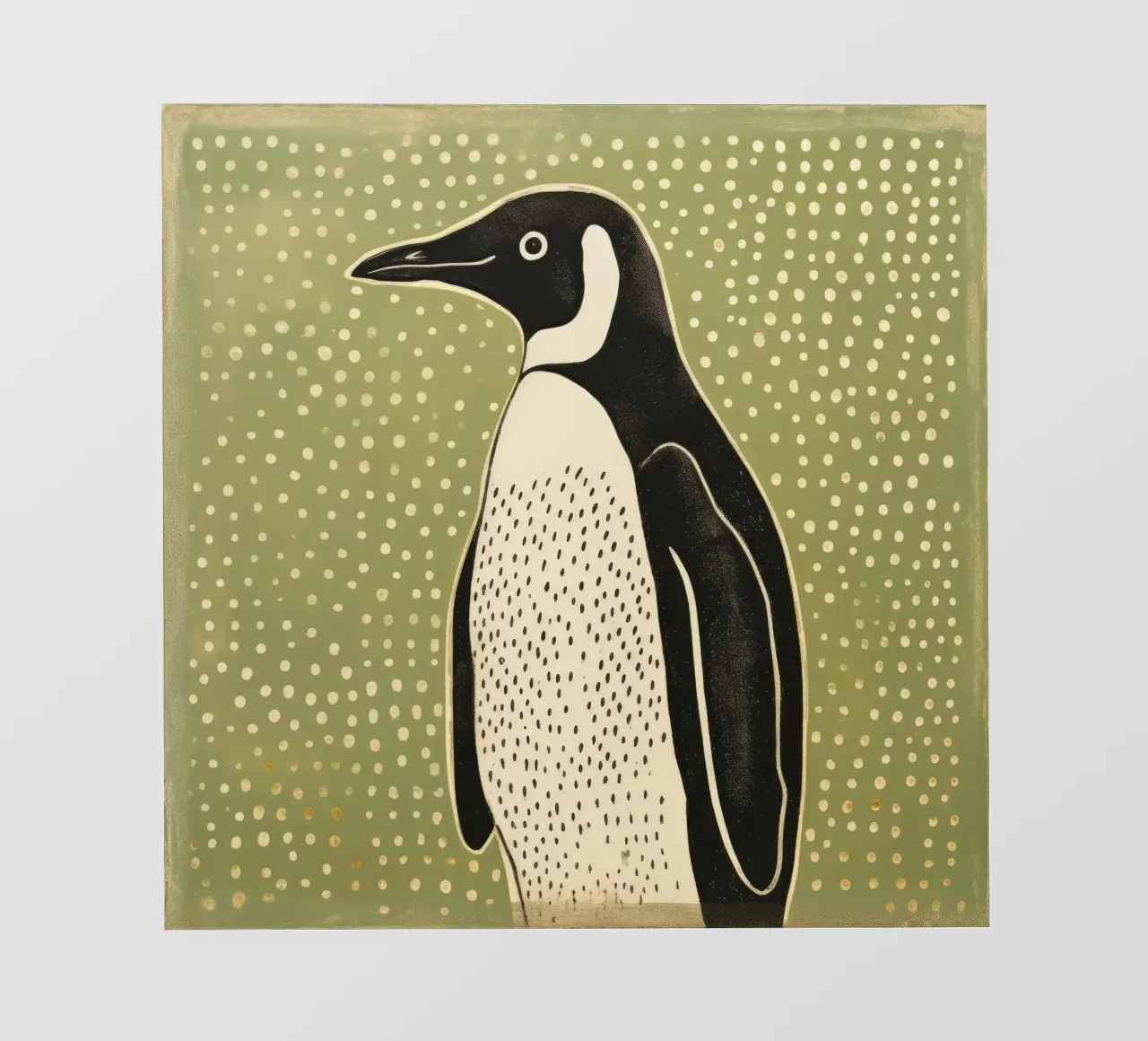 Groene Pinguïn 3 backlit folie van Minimal Animal Art