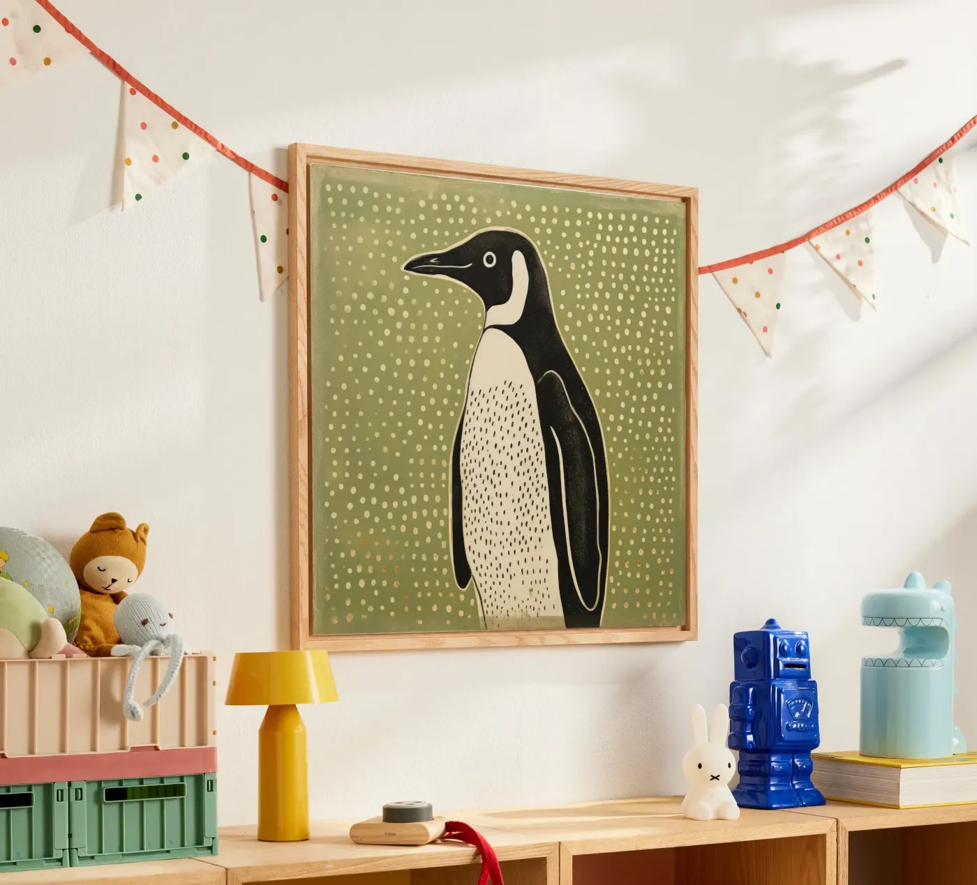 Pingouin vert plexiglas de Minimal Animal Art