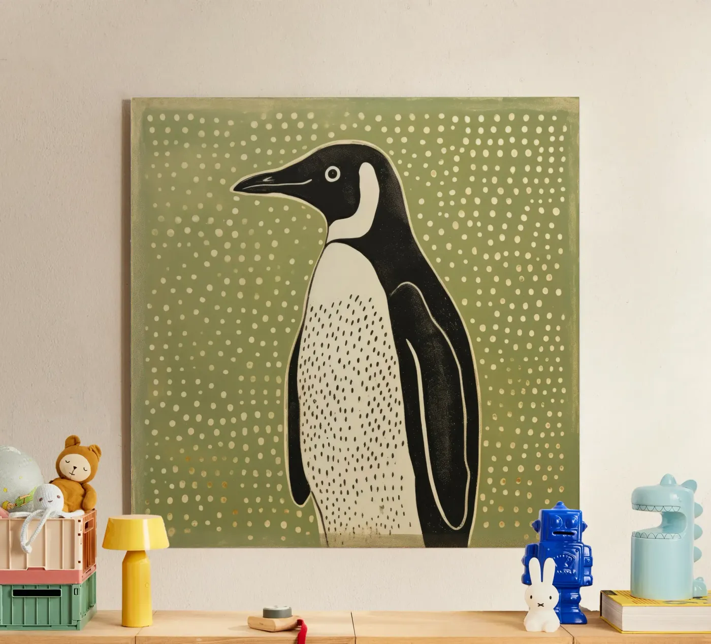 Pingouin vert plexiglas de Minimal Animal Art