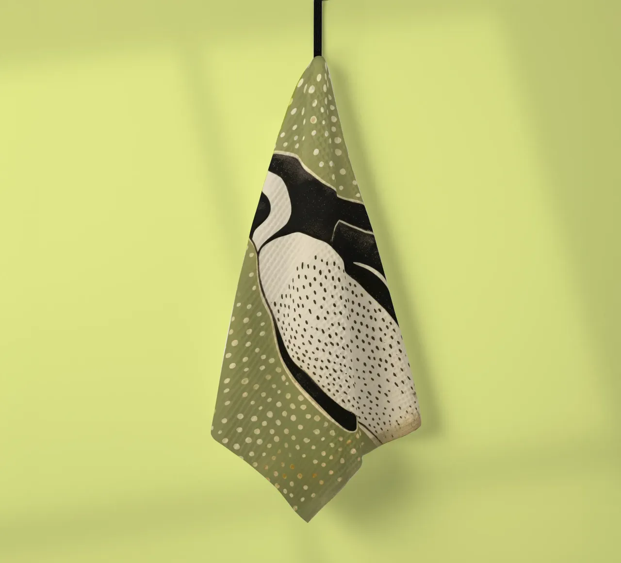 Pingouin vert 3 torchon de Minimal Animal Art