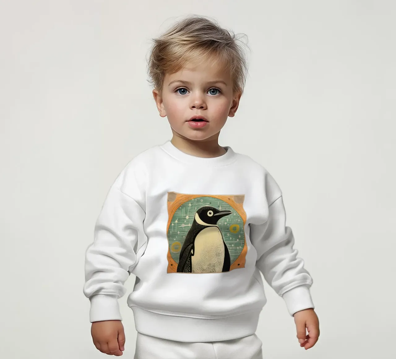 Pinguino Verde 4 felpa neonato da Minimal Animal Art
