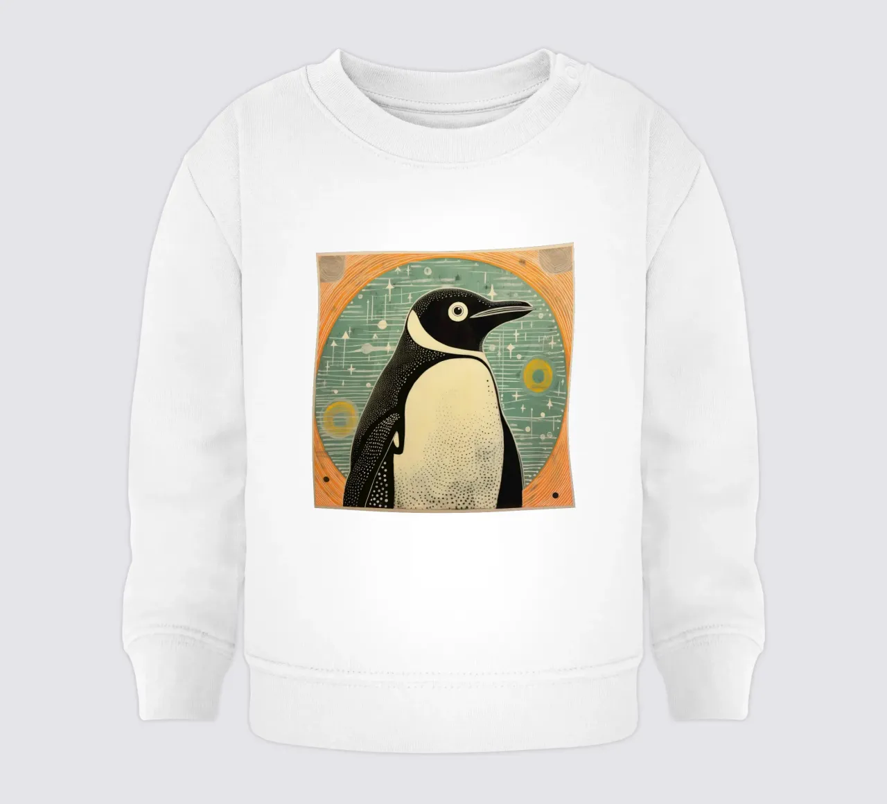 Pinguino Verde 4 felpa neonato da Minimal Animal Art