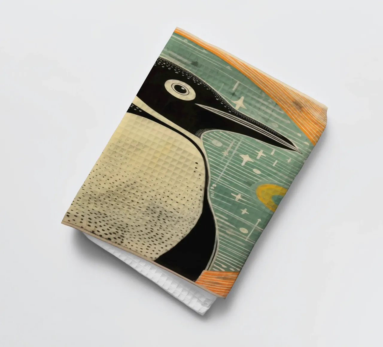 Pingouin vert 4 torchon de Minimal Animal Art