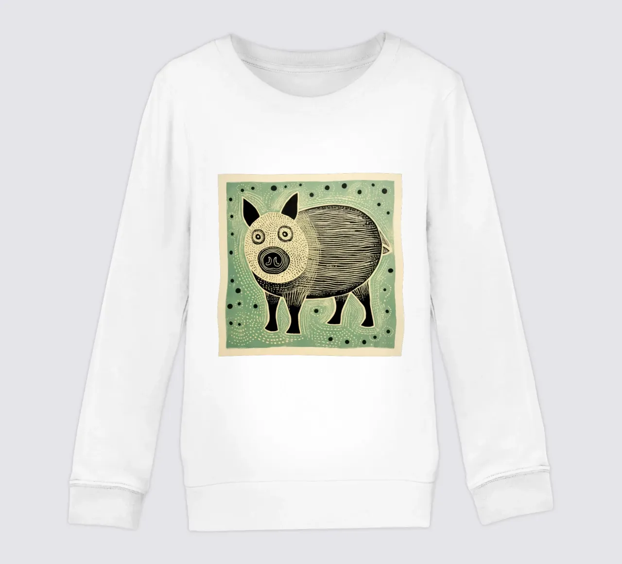 Maiale verde 1 felpa bambino da Minimal Animal Art