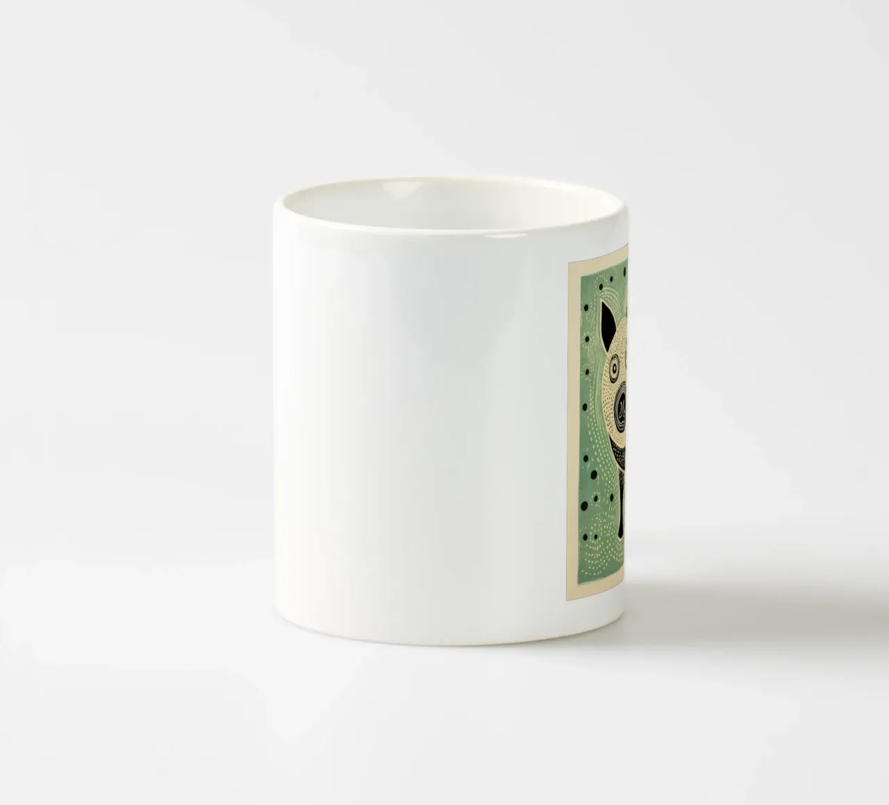 Maiale verde 1 tazza in ceramica da Minimal Animal Art