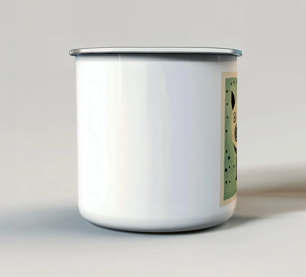 Maiale verde 1 tazza in smalto da Minimal Animal Art