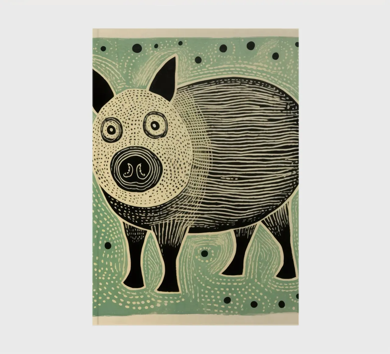 Cochon vert 1 carnet de notes de Minimal Animal Art