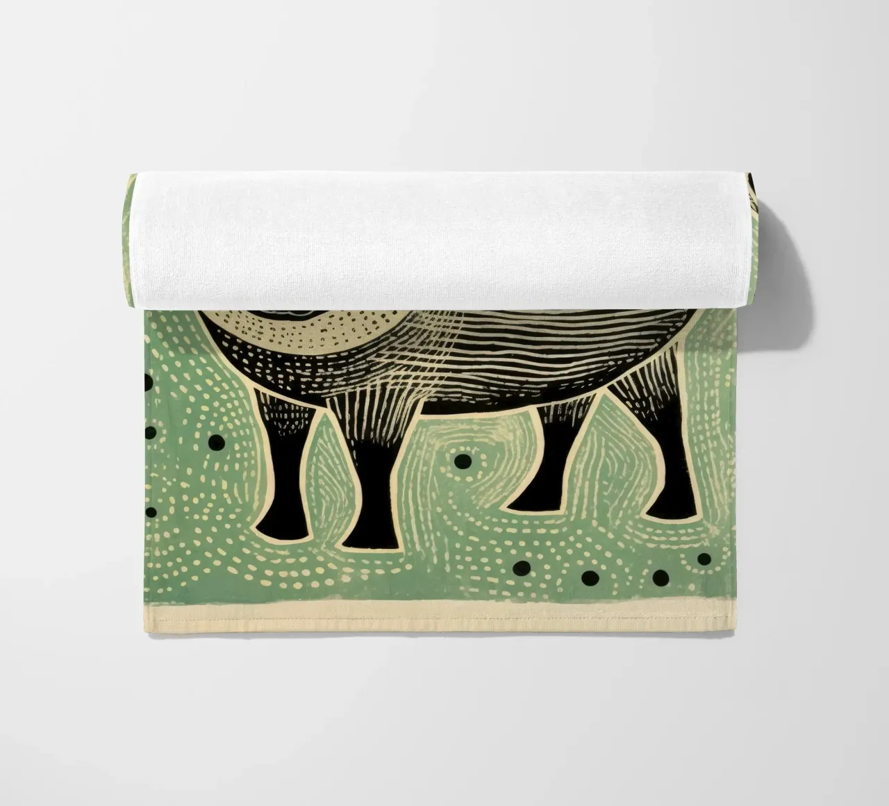 Maiale verde 1 telo mare da Minimal Animal Art