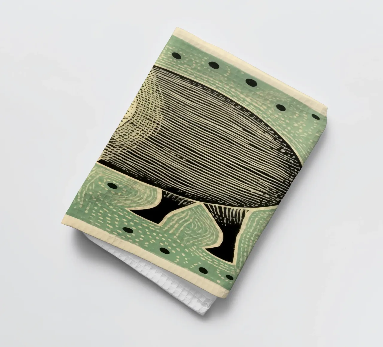 Cochon vert 1 torchon de Minimal Animal Art