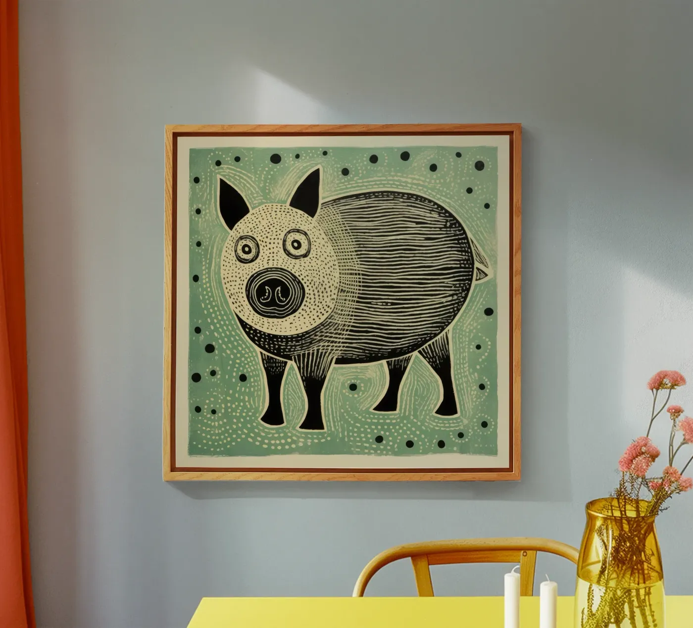 Maiale verde plexiglass da Minimal Animal Art