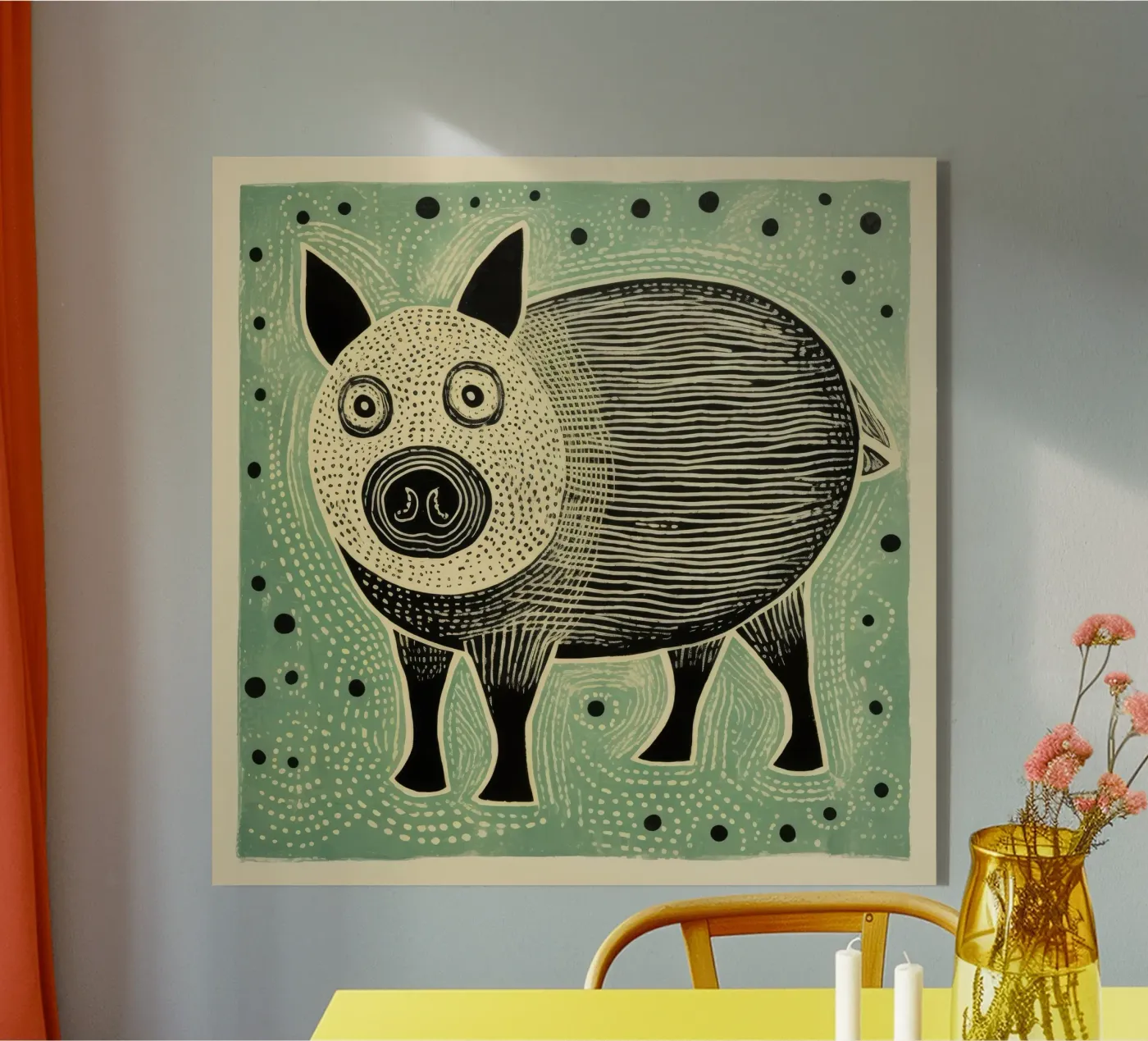 Maiale verde plexiglass da Minimal Animal Art