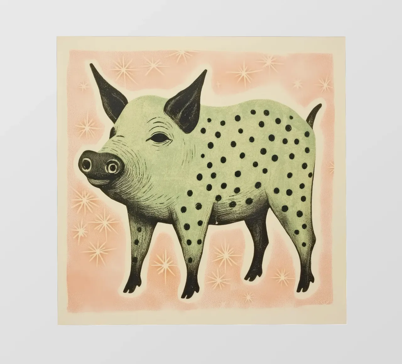 Maiale verde 2 telo in pvc da Minimal Animal Art