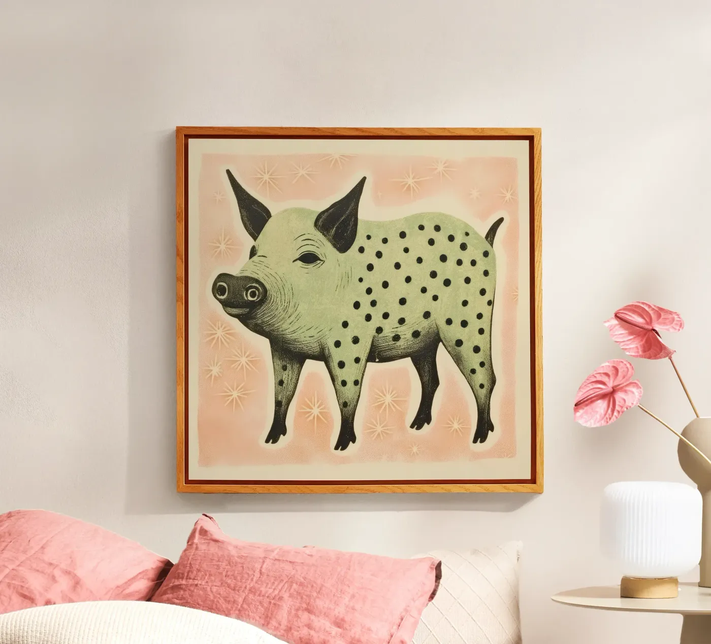 Green Pig plexiglas de Minimal Animal Art