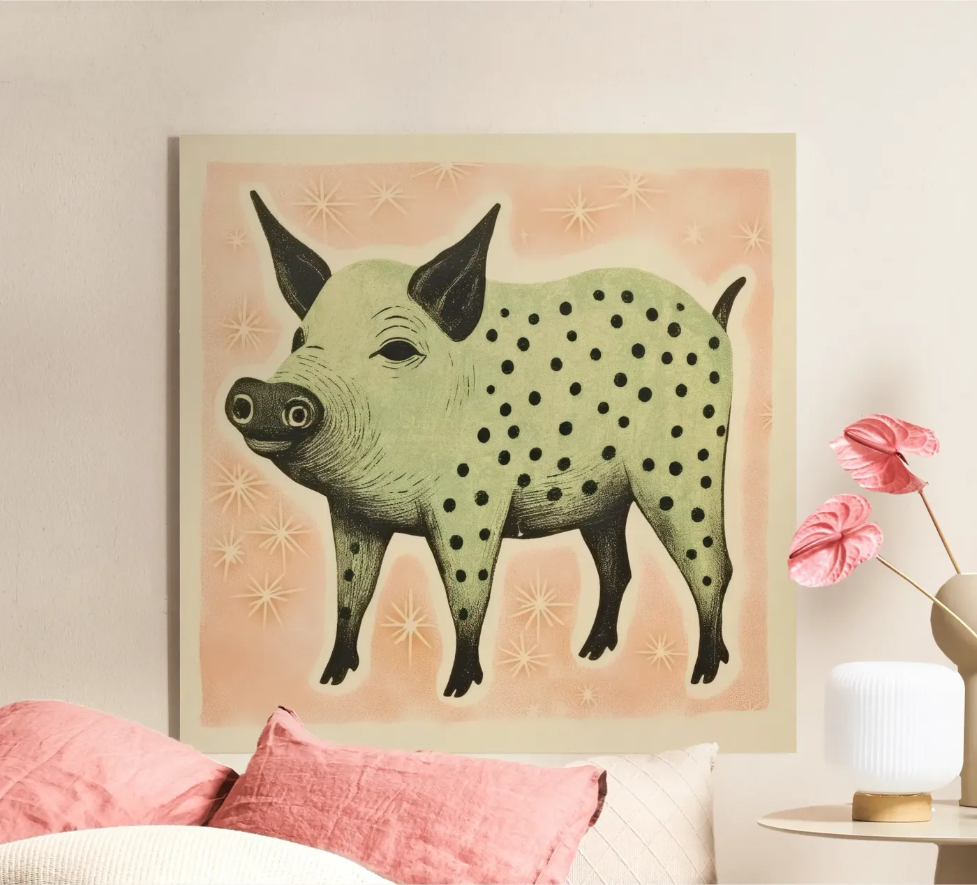 Green Pig plexiglas de Minimal Animal Art