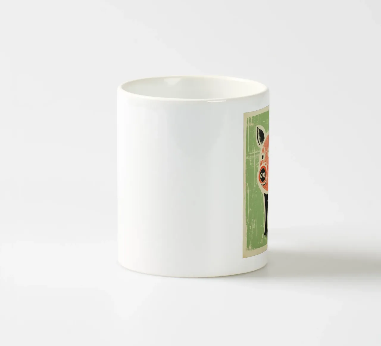 Maiale verde 3 tazza in ceramica da Minimal Animal Art